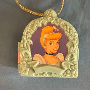 90s Disney Cinderella Polly Pocket PlaySet Necklace including a Cinderella Doll
